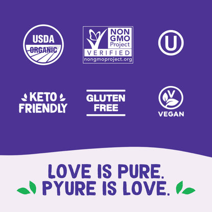 Pyure Organic Sugar Free Chocolate Drink Mix | Low Carb Chocolate Milk Powder with Cocoa | Keto, Vegan, Gluten-Free, Plant-Based | 1 Net Carb, Zero Sugar, Non-GMO, USDA Organic | 7.23 oz