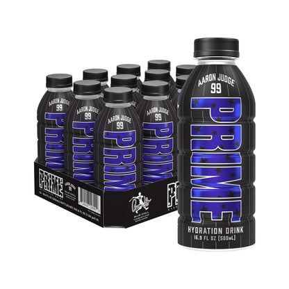 PRIME Hydration Aaron Judge, Sports Drinks, Electrolyte Enhanced for Replenishing Fluids, 250mg BCAAs, B Vitamins, Antioxidants, Low Sugar, 16.9 Fl Oz, 12 Pack