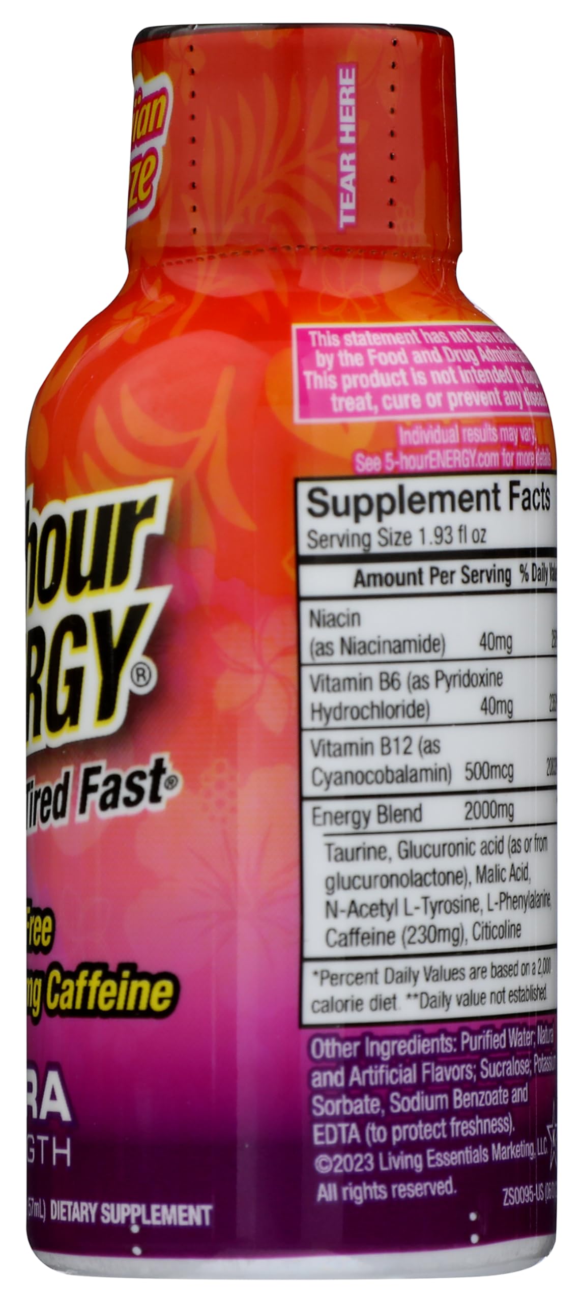 5-Hour Energy Sugar Free Hawaiian Breeze Energy Shot 1.93 oz