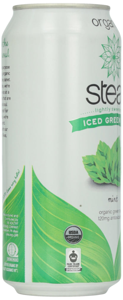 Steaz Organic Iced Green Tea, Mint, 16 oz