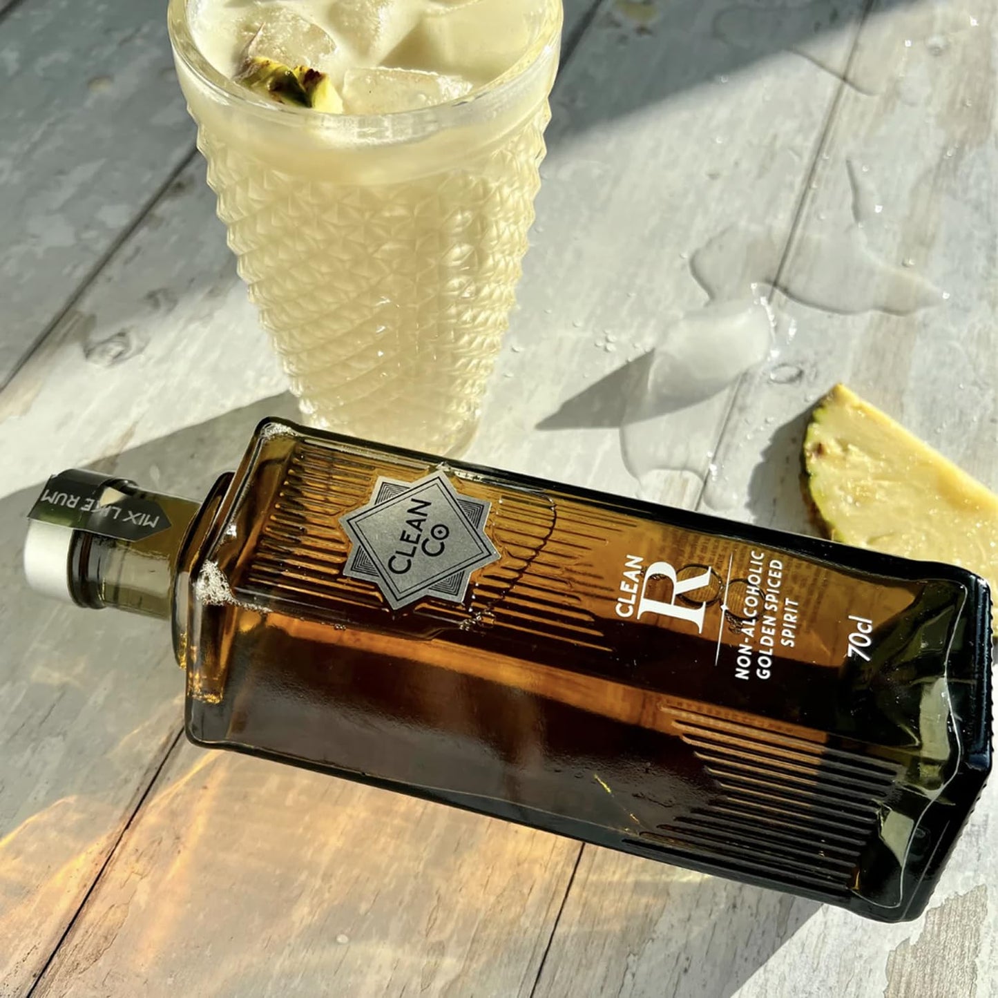 Clean Co Non-Alcoholic Rum Alternative 700ml Bottle | with Premium Quality Lime & Yuzu - Batanga