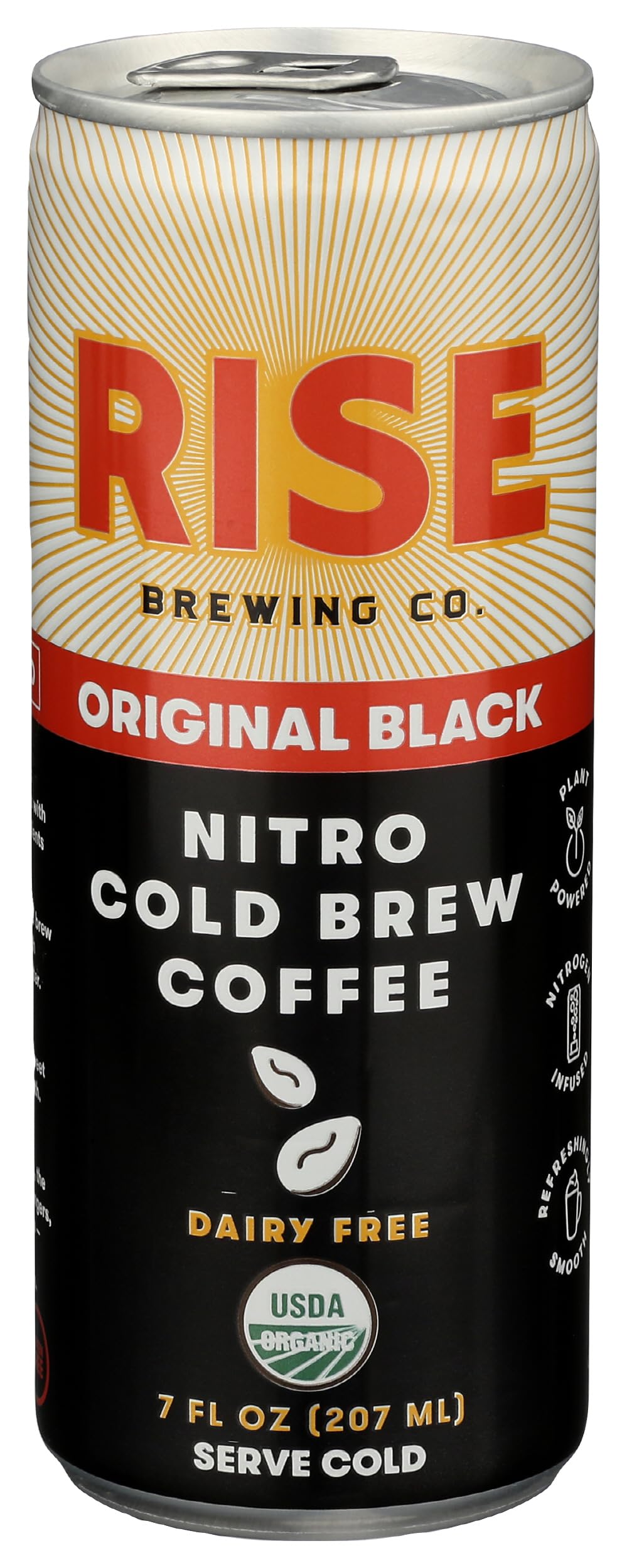 RISE BREWING CO Organic Original Black Nitro Cold Brew Coffee, 7 FZ
