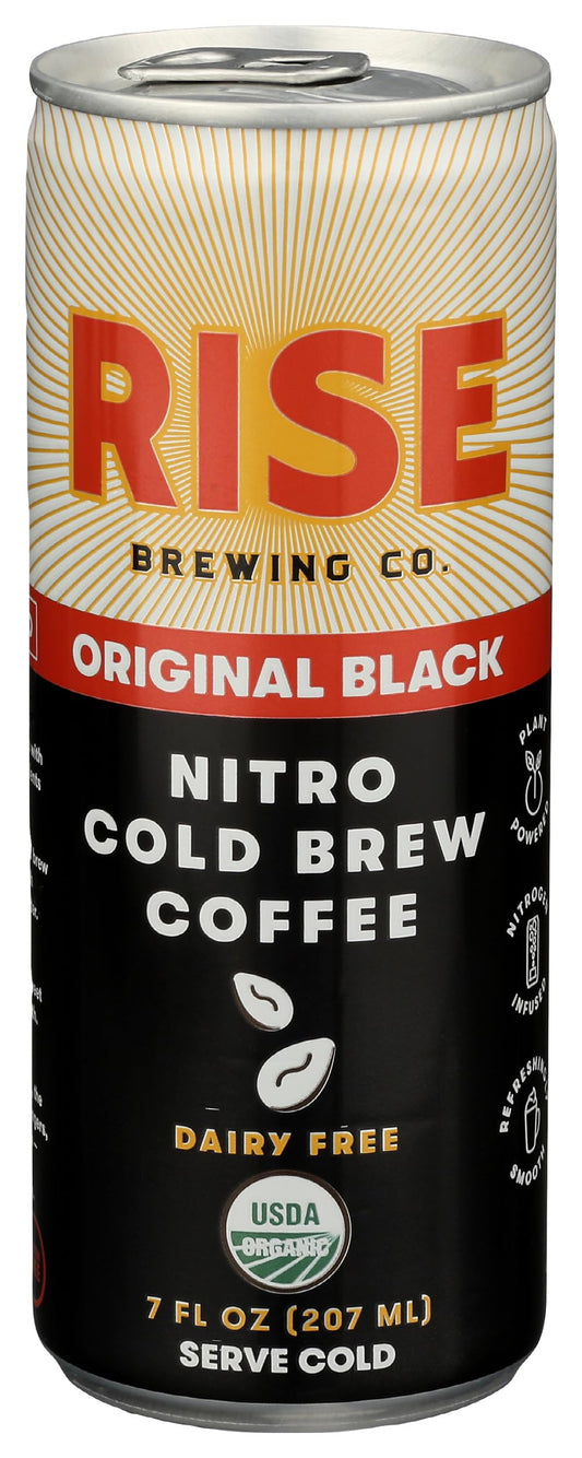 RISE BREWING CO Organic Original Black Nitro Cold Brew Coffee, 7 FZ