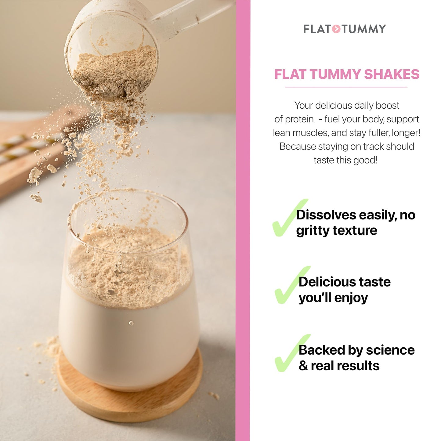 Flat Tummy Shakes - Vanilla, 20 Servings – Post GLP-1 Protein Supplement, High Protein, Zero Sugar, Keto-Friendly Meal Replacement with Clinically Studied Morosil®