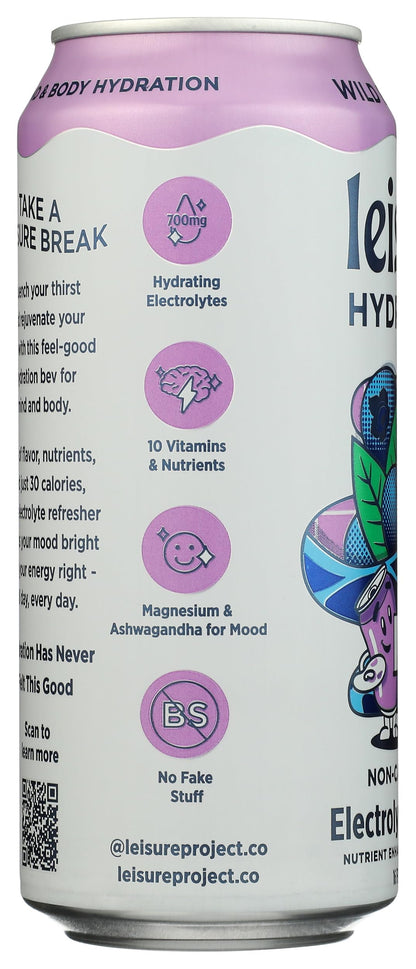 Leisure Hydration, Refresher EleCountrolyte Wild Blueberry, 16 Fl Oz
