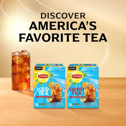 Lipton Iced Tea K-Cups, Unsweetened Black Iced Tea, 24 K-Cup Pods (Pack of 2)
