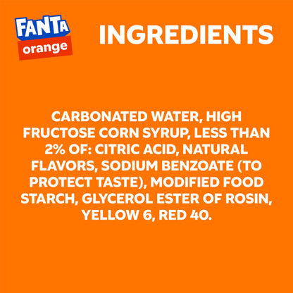 Fanta Orange Soda Soft Drink, 12 fl oz Bottles, 6 Pack