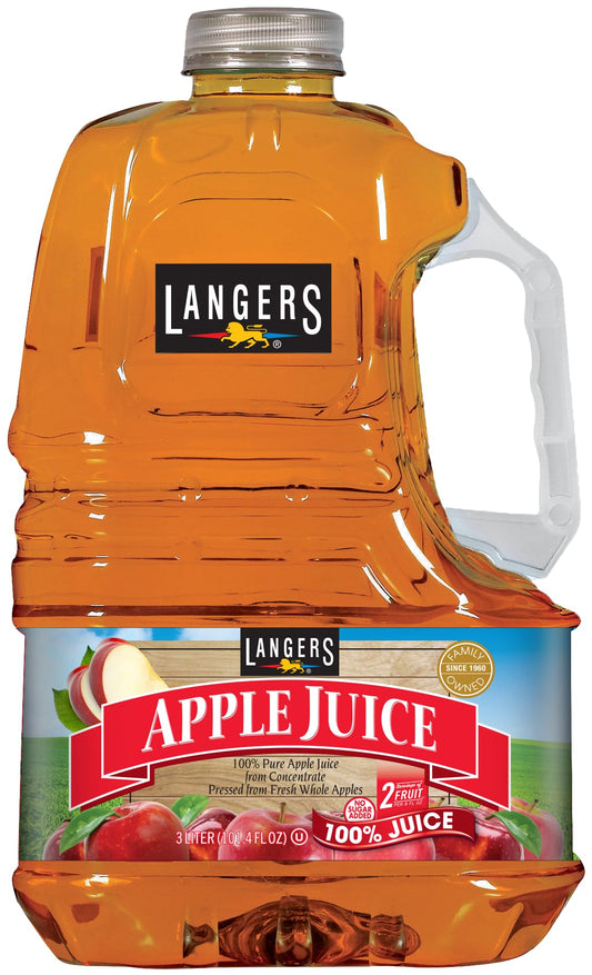 Langers 100% Juice, Apple, 101.4 Fl Oz (Pack of 4)