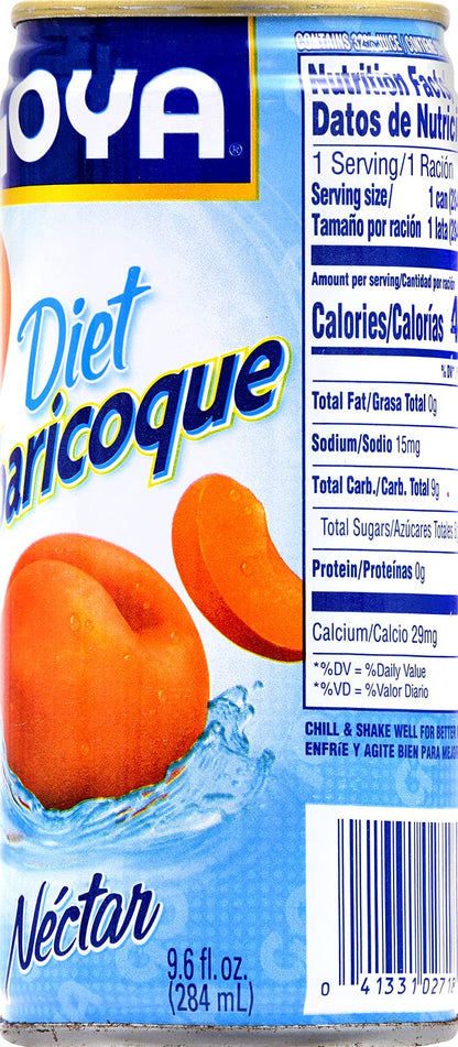 Goya Foods Diet Apricot Nectar, 9.6 Fl Oz (Pack of 24)