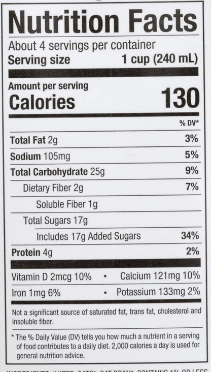 Pacific Natural Foods Organic Natural Oatmeal Beverage - Original - 32 Fl oz