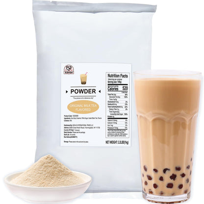 52USA Milk Tea Flavored Powder (3-in-1) 1kg – Instant Pre-Mixed Beverage Powder with Cream, Sugar & Milk Tea Flavor for Hot or Cold Drinks & Frappes