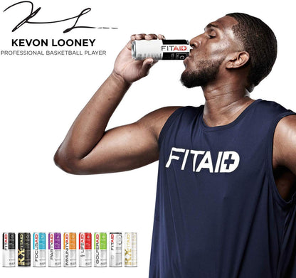 FITAID RX ZERO Recovery Blend, 5 Calories, Keto-Friendly, Paleo, Vegan, Number 1 Post-Workout Recovery Drink, Creatine, BCAAs, Glucosamine, 12-oz. Cans (Pack of 4)