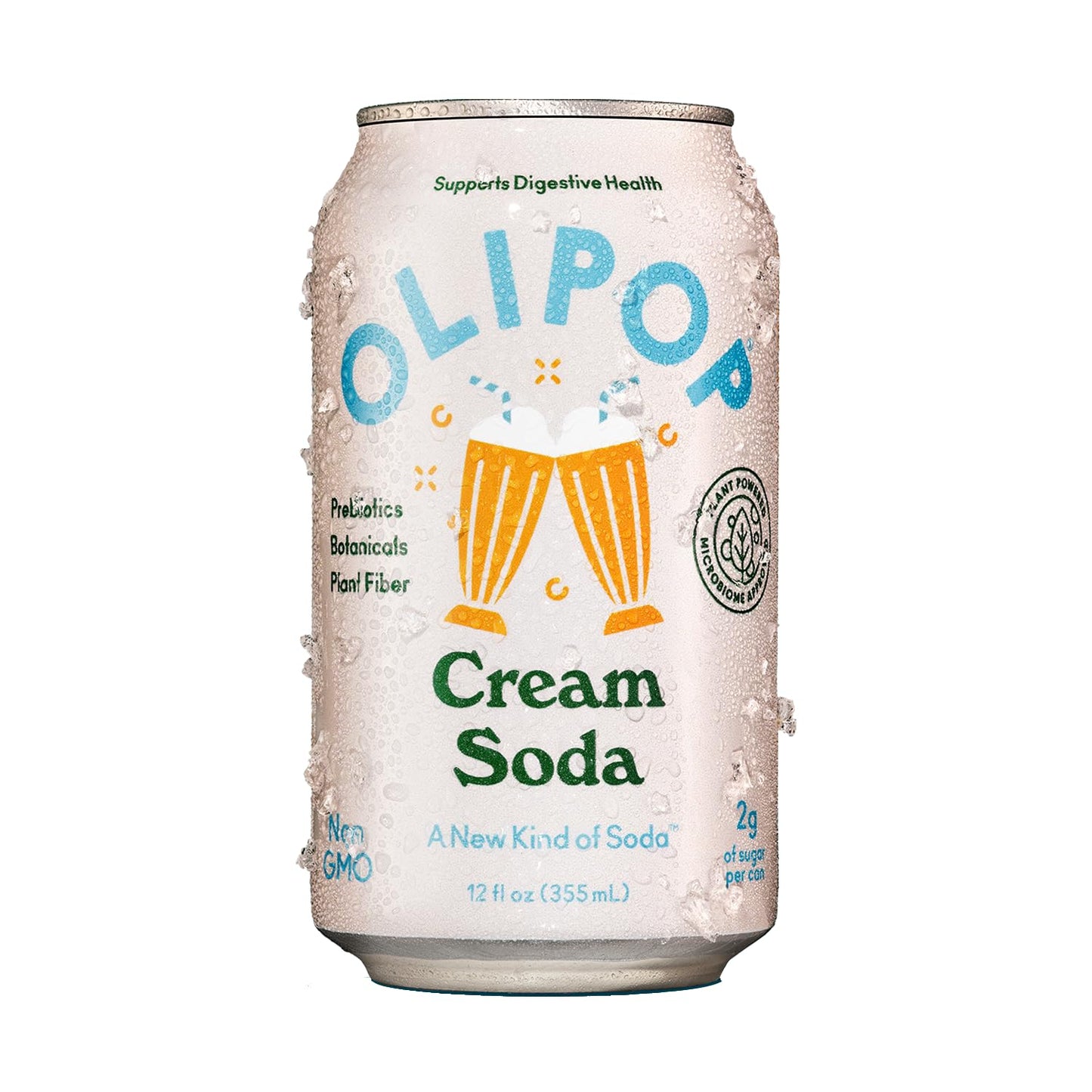 OLIPOP - Cream Soda Sparkling Tonic, Healthy Soda, Prebiotic Soft Drink, Aids Digestive Health & Immune Health, High in Plant Fiber, Caffeine Free, Low Calorie, Low Sugar 12 oz