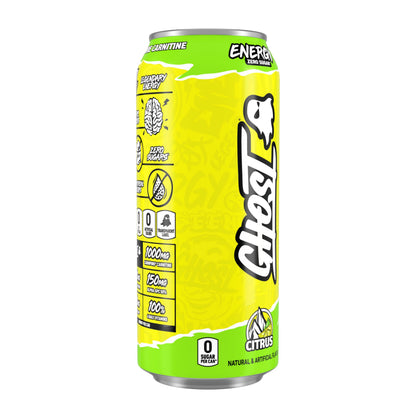 GHOST Energy Drink - Single Can, Citrus 16oz - Energy & Focus & No Artificial Colors - 200mg Natural Caffeine, L-Carnitine & Taurine - Gluten-Free & Vegan