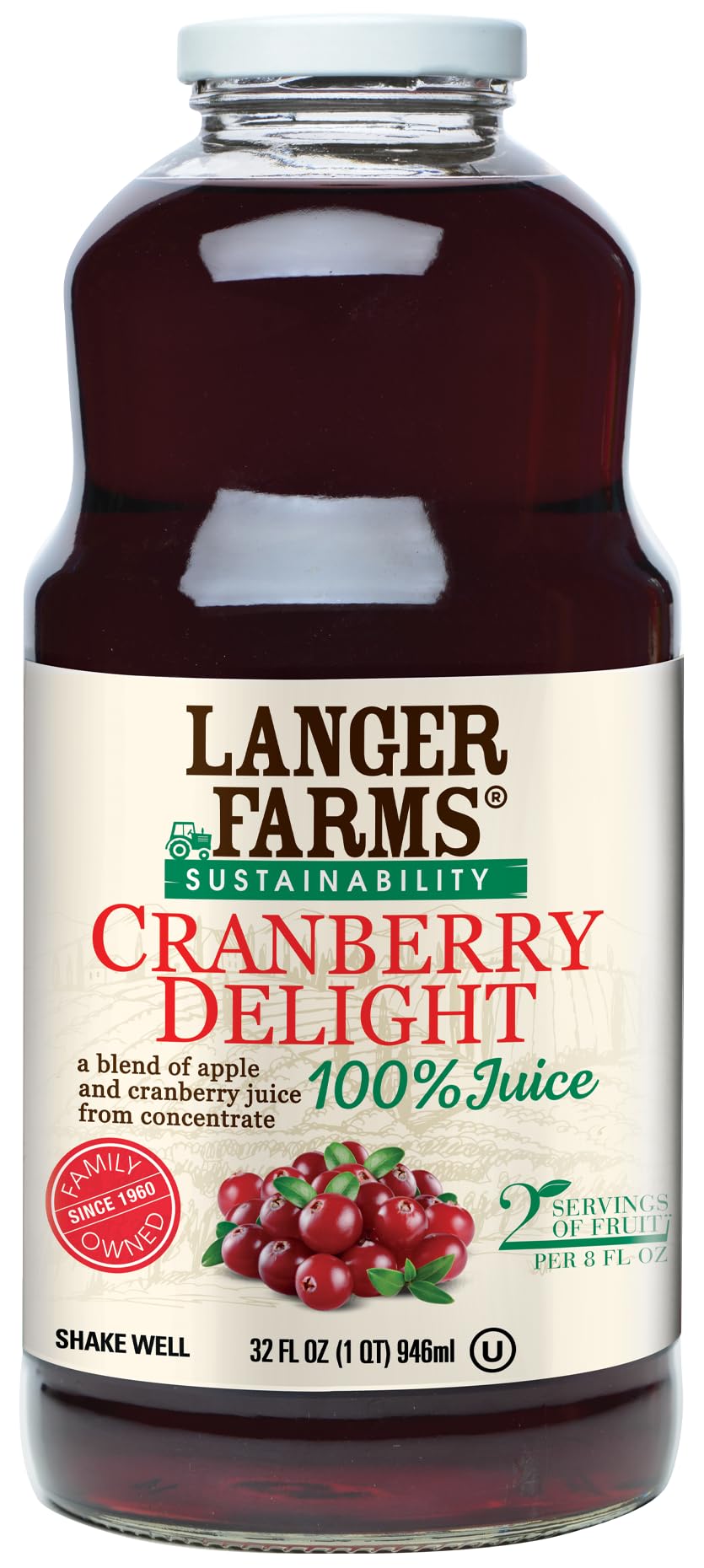 Langer Farms Cranberry Delight, 100% Juice, 32 fl oz