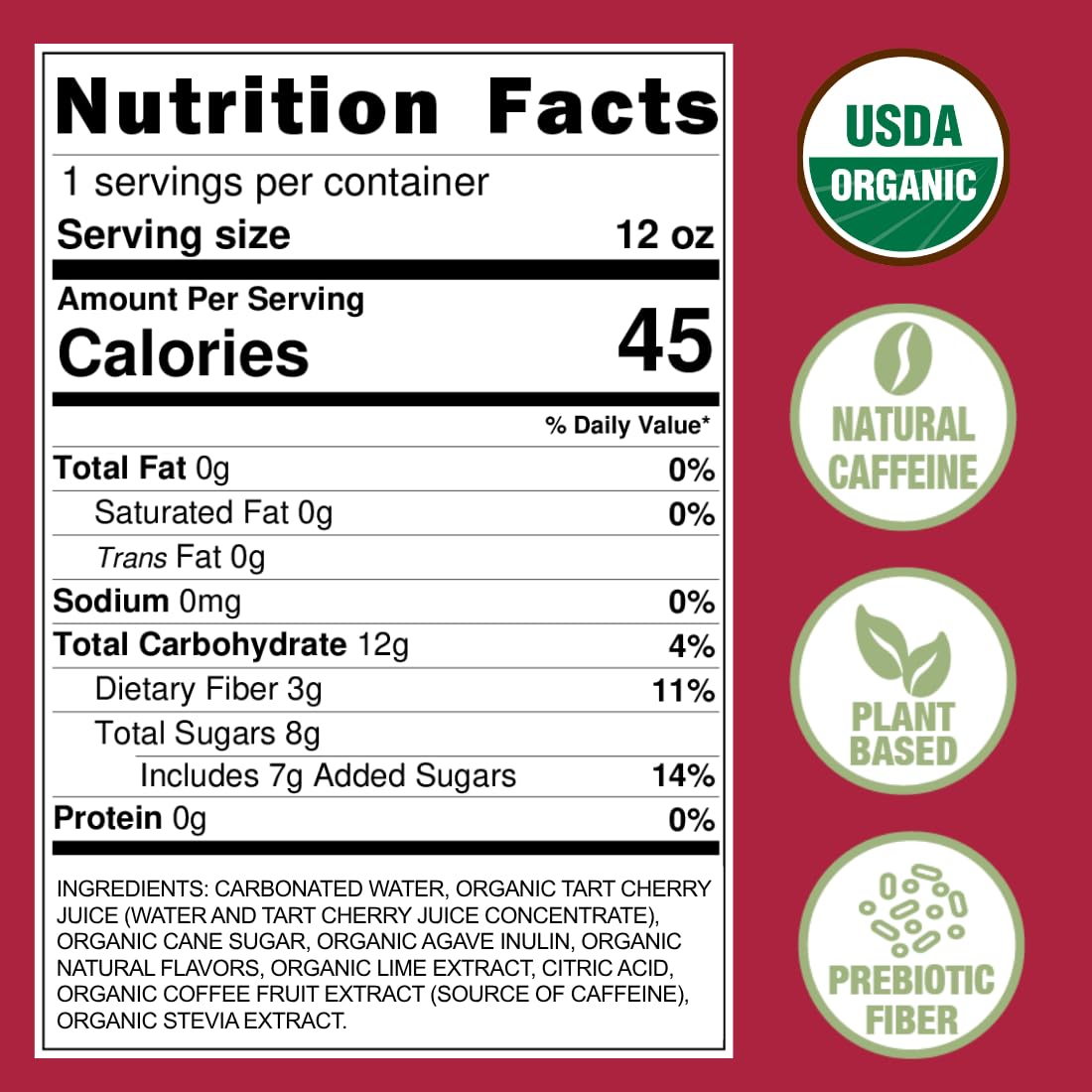 Frujava Organic Energy Drink Variety Pack, Cherry Lime & Strawberry Lemonade, 80mg Natural Caffeine, 3g Prebiotic Fiber, 12oz Can, Powered by Coffee Fruit, Organic, Low Calorie, Adventure Energy (Pack of 12)