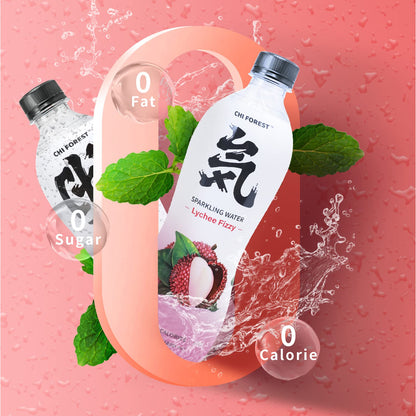CHI FOREST Sparkling Water, Lychee Fizzy Flavored Bubbly Sparling Water in Bottle, 0 Sugar and 0 Calories Carbonated Water, 16.2 Fl oz(480ml), Pack of 15