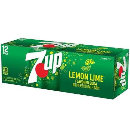 7UP Lemon Lime Soda, 12 fl oz cans, 12 pack