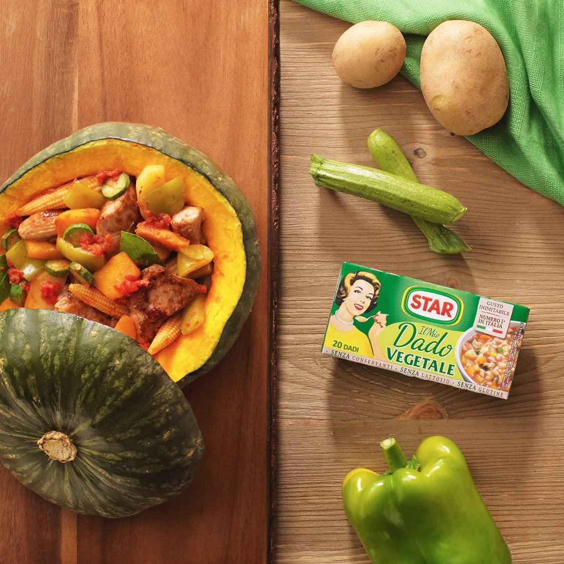 Star: "Il Mio Dado Vegetale" Bouillon Cubes, Vegetable Taste * Pack of 20, 10g Each *