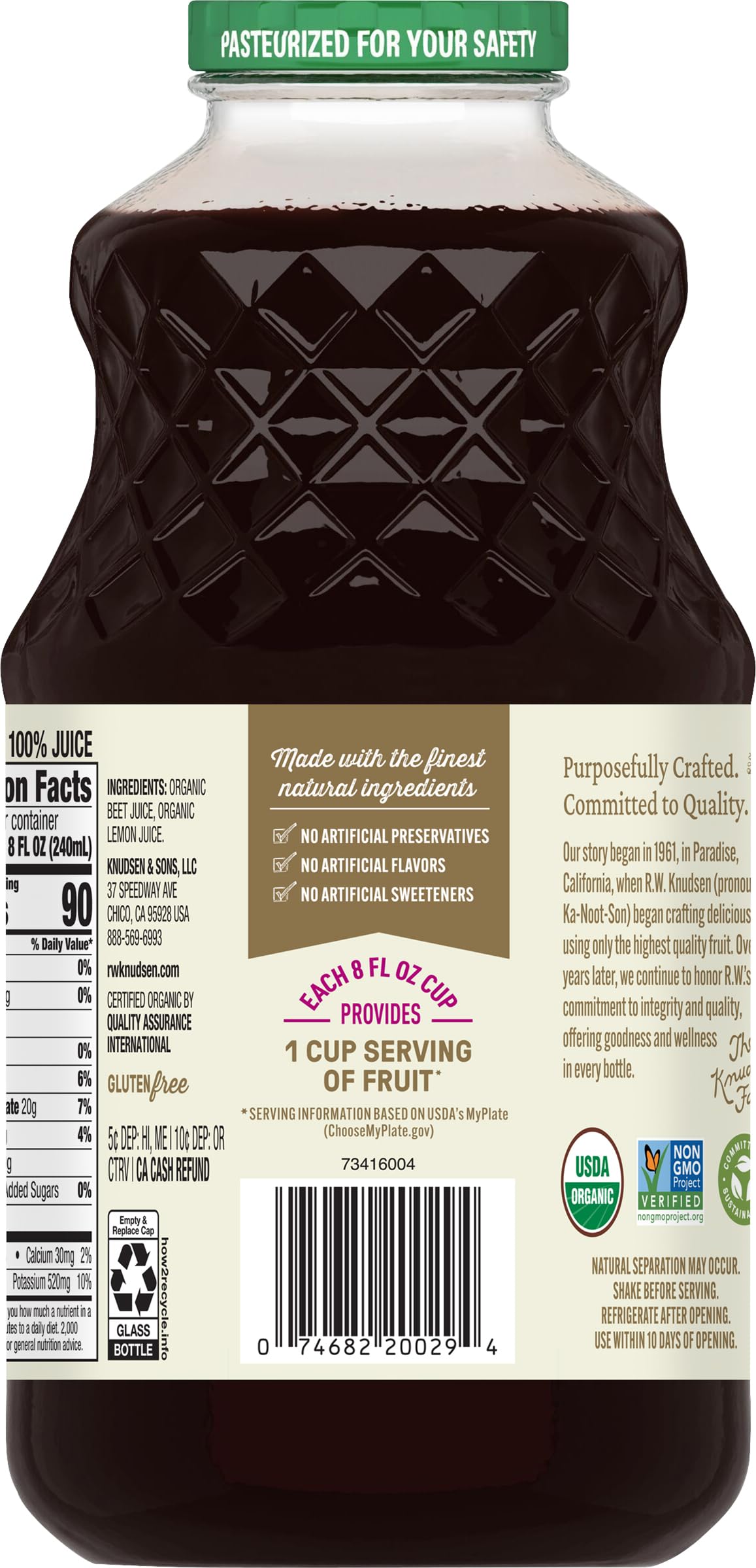 R.W. Knudsen Organic Beet Juice, 32 fl oz (Pack of 1)