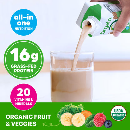 Orgain Organic Nutritional Protein Shake, Iced Café Mocha - 16g Grass Fed Whey Protein, Meal Replacement, 20 Vitamins & Minerals, Fruits & Vegetables, Gluten Free, Non-GMO, 11 Fl Oz (24 Pack)