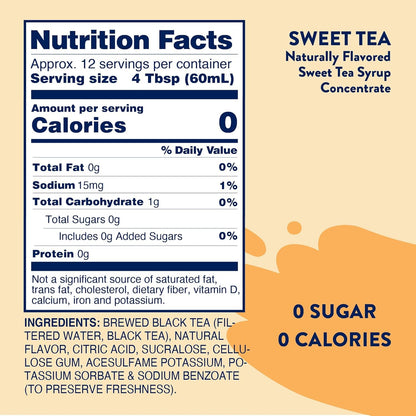 Jordan's Skinny Mixes Sugar Free Syrup, Sweet Tea Flavor, Fruit Flavored Water Enhancer, Drink Mix for Iced Tea, Lemonade, Drinks, Low Calorie Water Flavoring, Dairy & Gluten Free, Kosher, 25.4 Fl Oz, 2 Pack