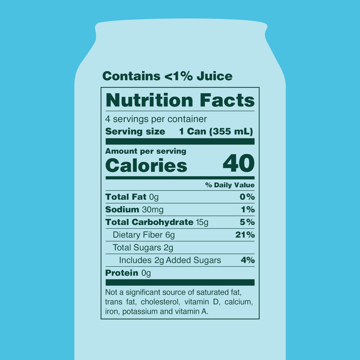 OLIPOP Prebiotic Soda Pop, Cream Soda, Prebiotics, Botanicals, Plant Fiber, 12 fl oz (4 Cans)