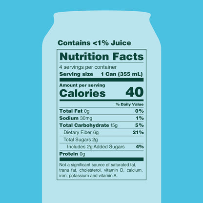 OLIPOP Prebiotic Soda Pop, Cream Soda, Prebiotics, Botanicals, Plant Fiber, 12 fl oz (4 Cans)