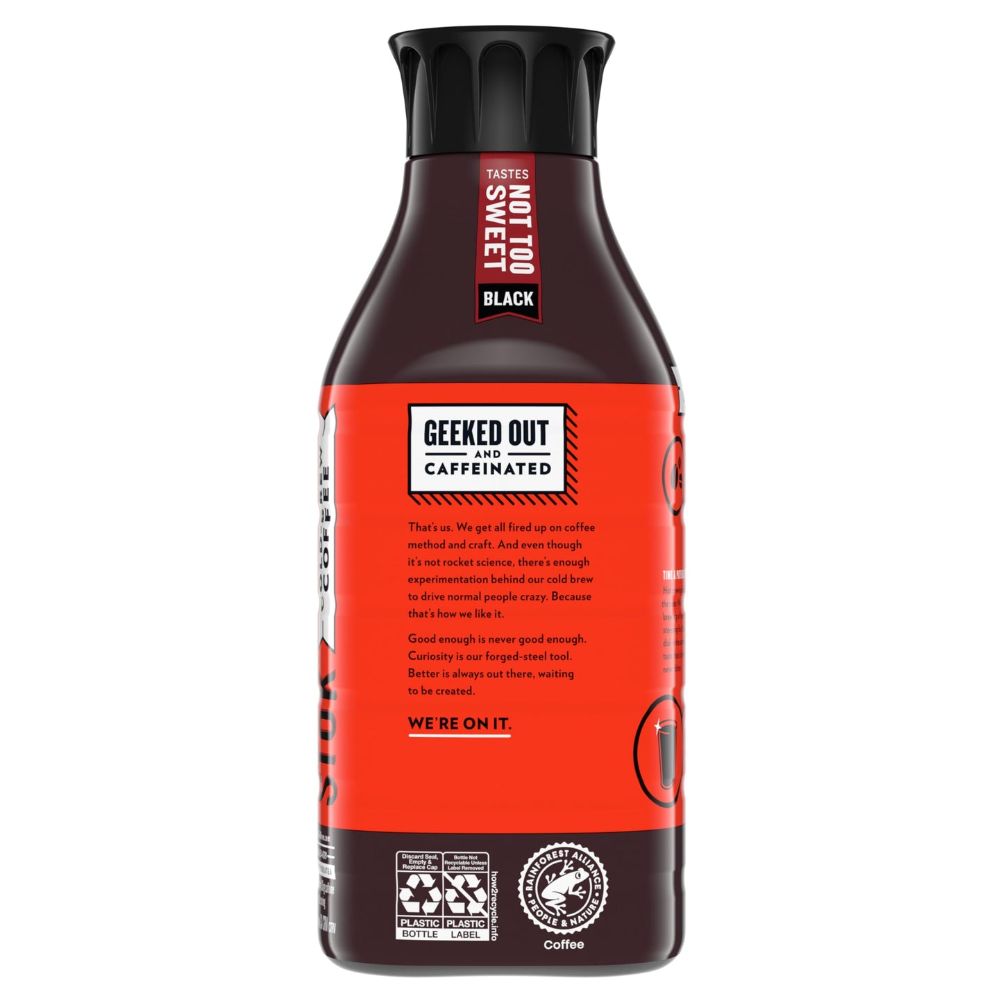 SToK Not Too Sweet Black Cold Brew Coffee, Ready to Drink Bottled Coffee, 48 fl oz