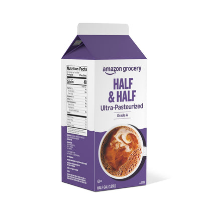 Amazon Grocery, Half & Half, Ultra Pasteurized, 64 Fl Oz