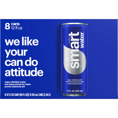 Smartwater Aluminum Can 12oz 8pk