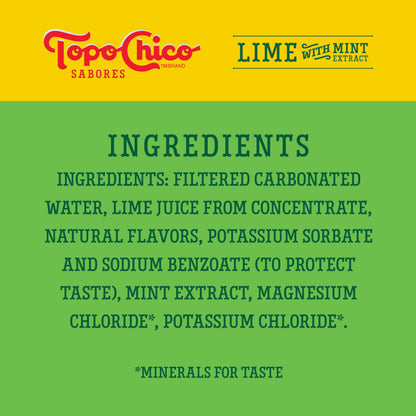Topo Chico Sabores Lime with Mint Extract 12oz Can