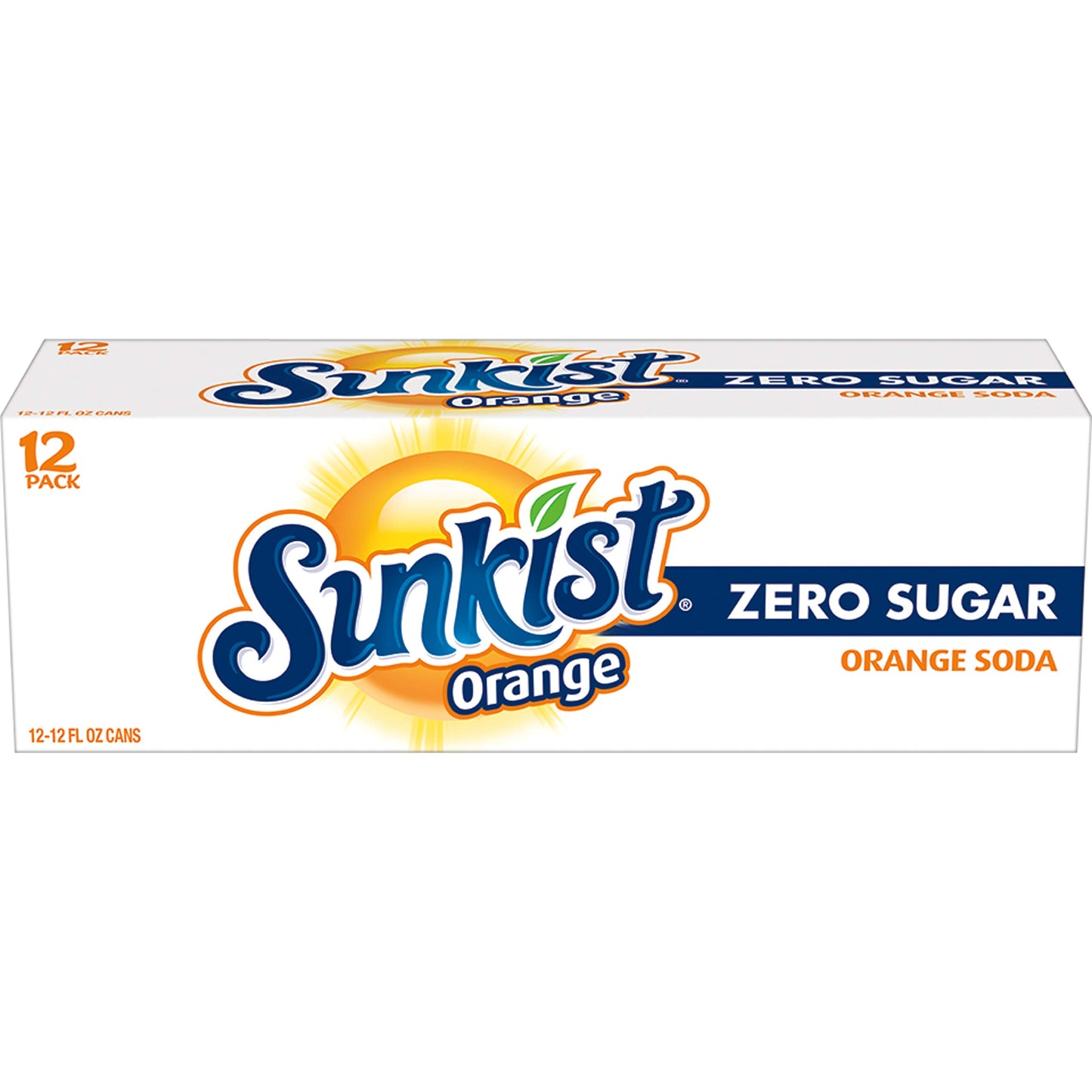 Sunkist Zero Sugar Orange Soda | 12 fl. oz. Cans | 12 Pack | Pack of 2