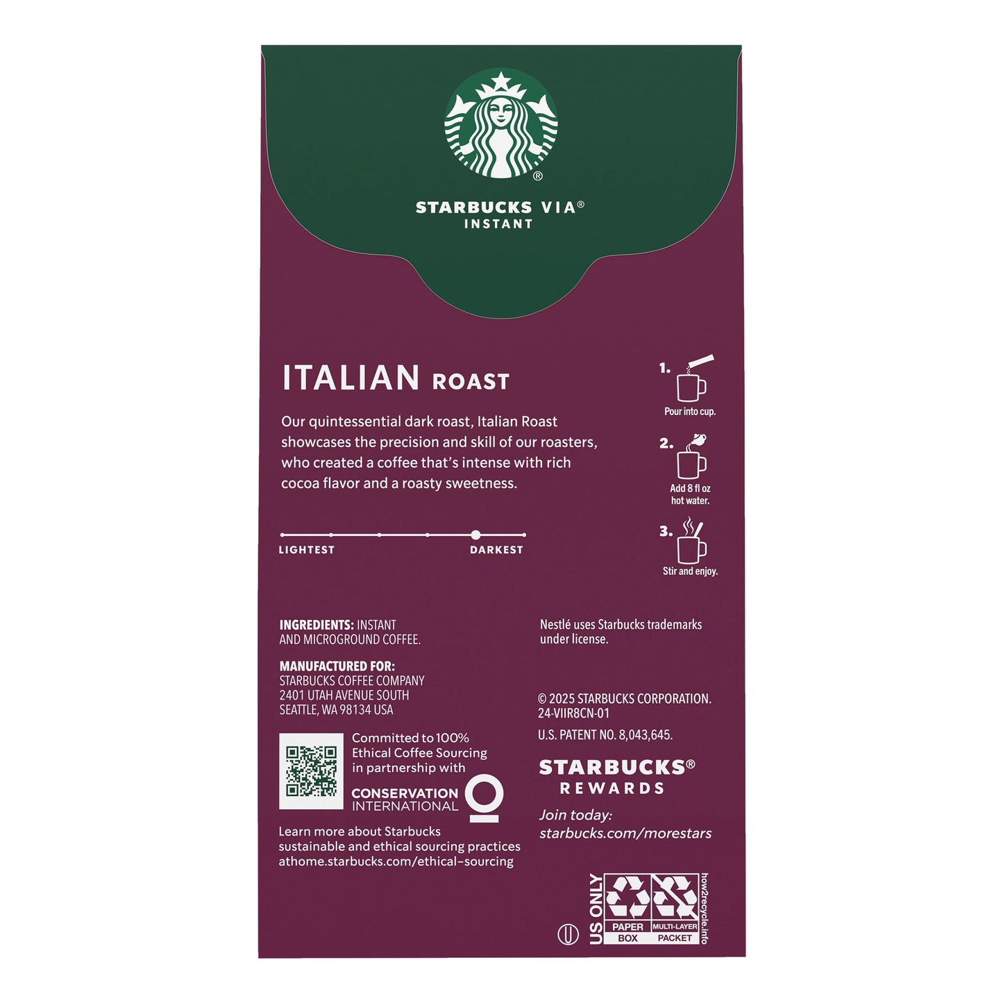 Starbucks VIA Ready Brew Coffee, Italian Roast, 8 Count