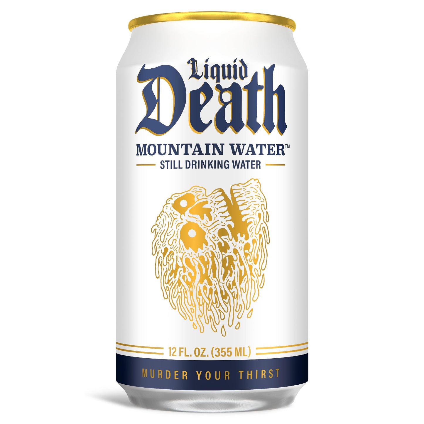 Liquid Death Still Mountain Water, Real Mountain Source, Ice-Cold Cans, Infinitely Recyclable, 12 Fl Oz (Pack of 12)