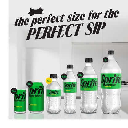Sprite Zero Sugar Lemon Lime Diet Soda Pop Soft Drinks, 12 fl oz, 8 Pack