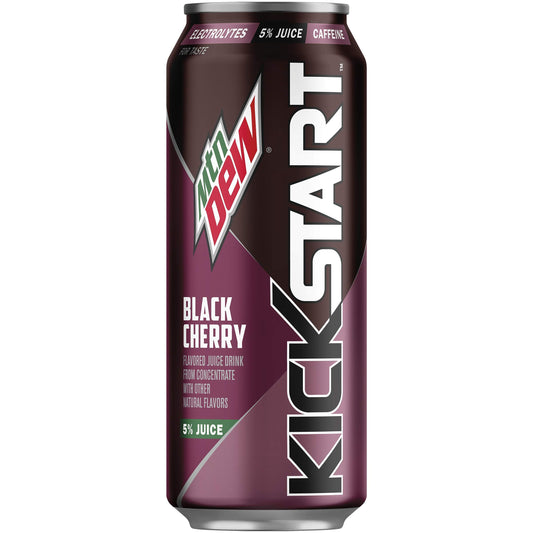 Mountain Dew Kickstart Energy Drink, Black Cherry, 16 oz (Pack of 1)