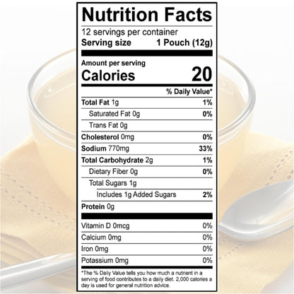 SAVORY CHOICE Chicken Broth Concentrate, 1 Box of 12 Packets (12g) - Gluten-Free, Diary-Free Broth Concentrate