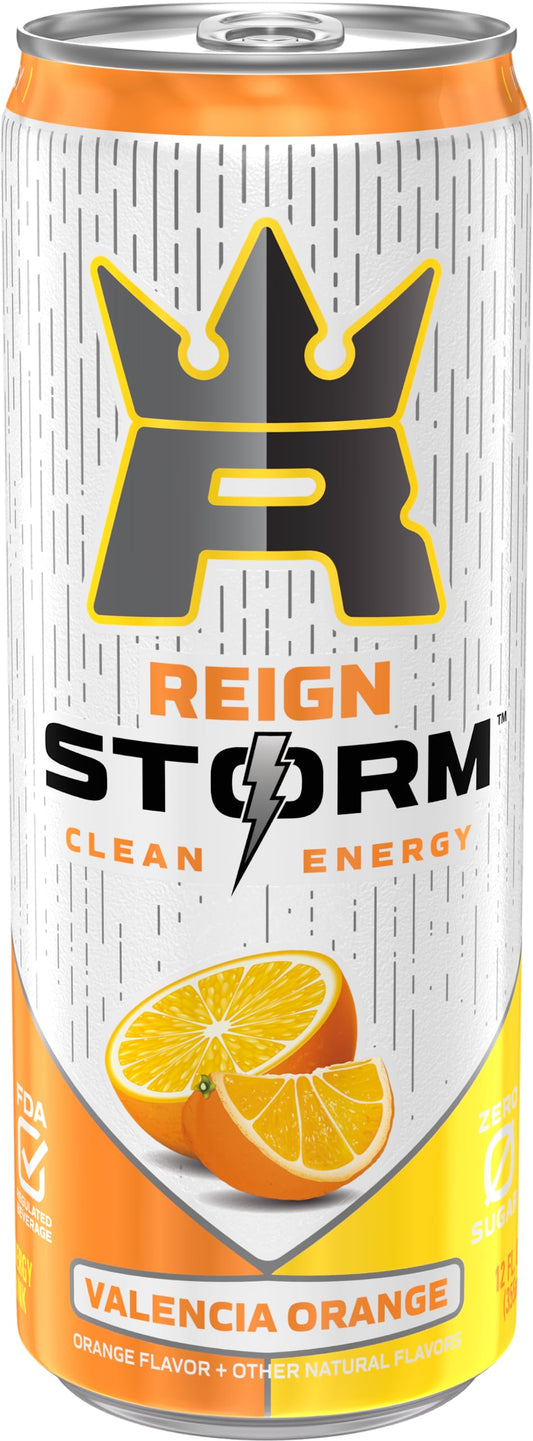 REIGN Storm, Valencia Orange, Fitness & Wellness Energy Drink, 12 Fl Oz (Pack of 1)