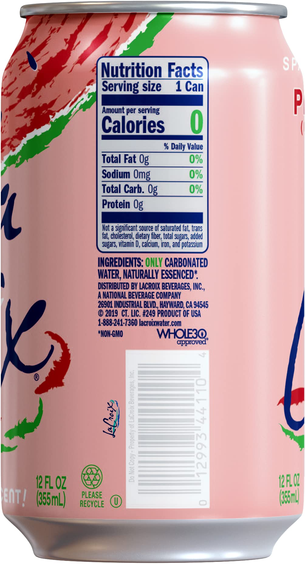 LaCroix Sparkling Water, Pasteque (Watermelon), 12 Fl Oz (pack of 36)