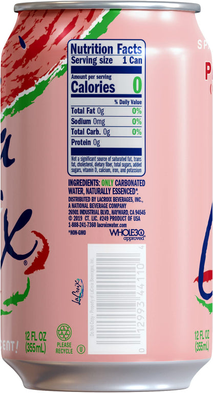 LaCroix Sparkling Water, Pasteque (Watermelon), 12 Fl Oz (pack of 36)