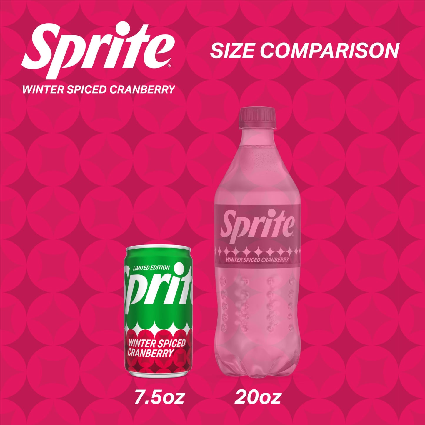 Sprite Winter Spiced Cranberry Soda Soft Drink Fridge Pack, 7.5 fl oz Mini Cans, 10 Pack