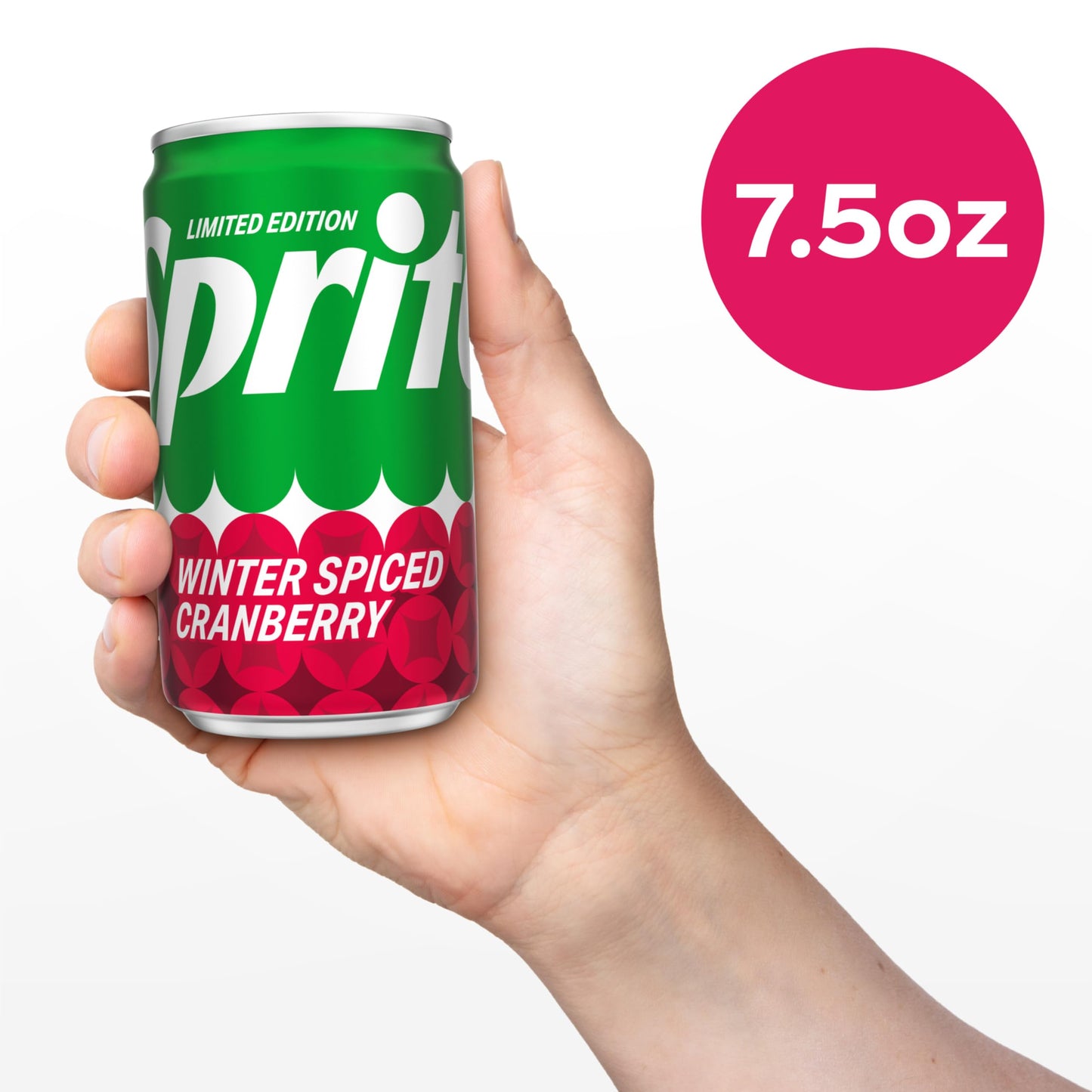Sprite Winter Spiced Cranberry Soda Soft Drink Fridge Pack, 7.5 fl oz Mini Cans, 10 Pack