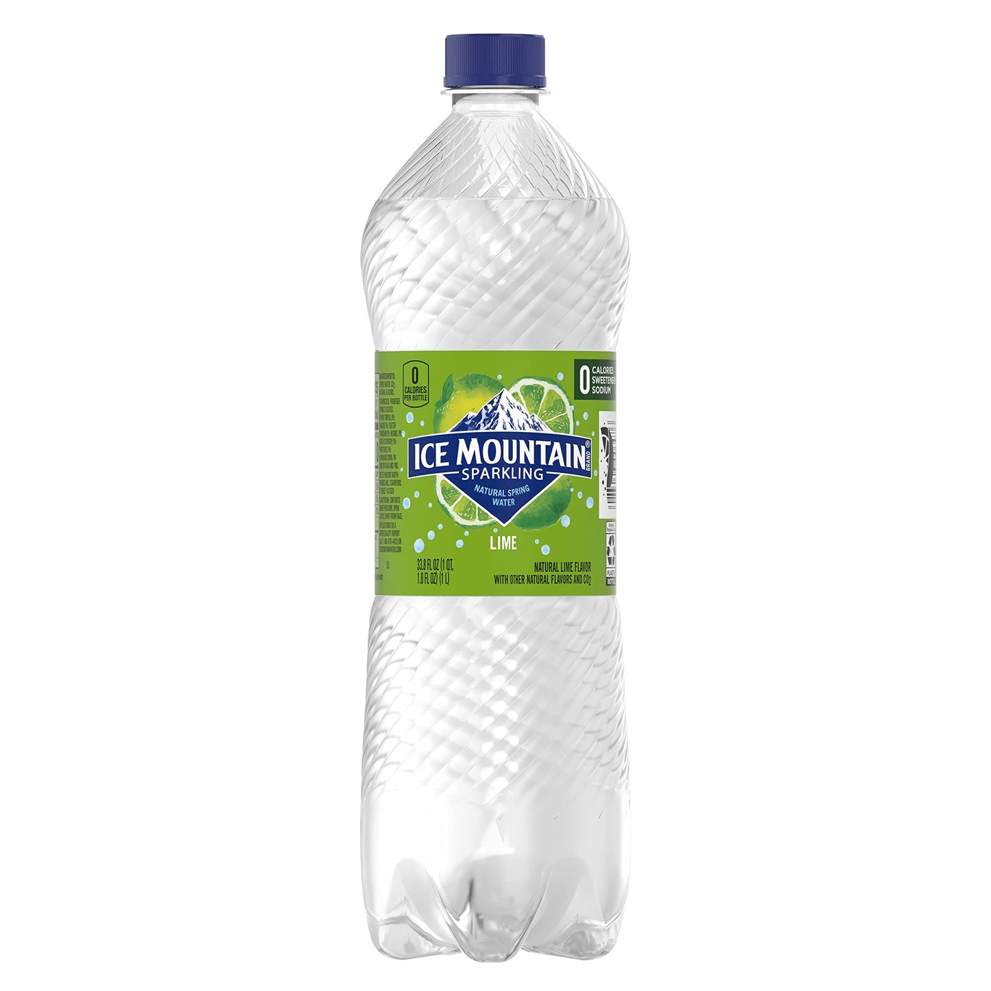 Ice Mountain Sparkling Water, Zesty Lime, 33.8 oz. Bottle