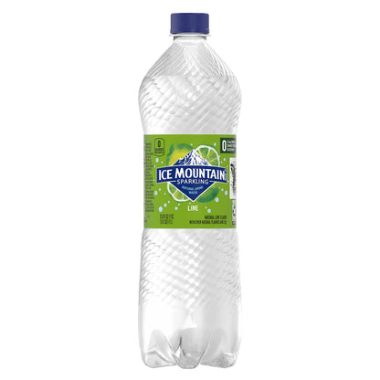Ice Mountain Sparkling Water, Zesty Lime, 33.8 oz. Bottle