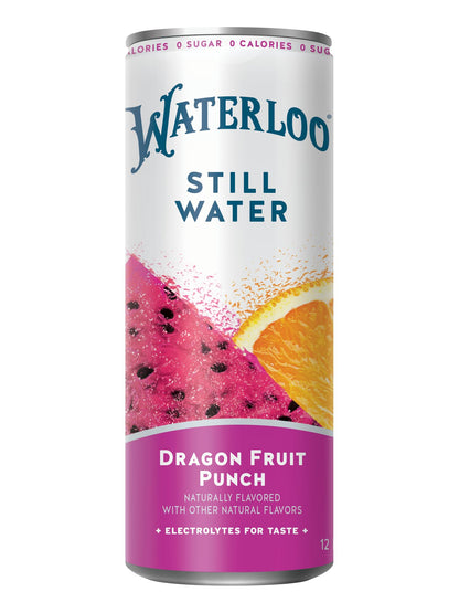 Waterloo Still Water, Dragon Fruit Punch Naturally Flavored Purified Water | 12 Fl Oz Cans (Pack of 12) – Zero Calories and Zero Sugar or Sweeteners