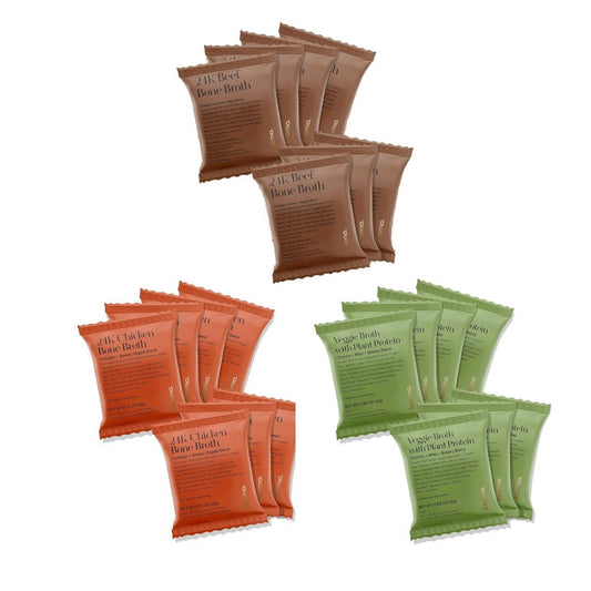 Kroma Broth Sampler – Chicken, Grass-Fed Beef & Vegetable | Gluten-Free, Dairy-Free, Collagen & Plant-Based Wellness Bundle