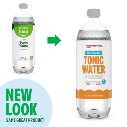 Amazon Grocery, Zero Sugar Tonic Water, 33.8 Oz