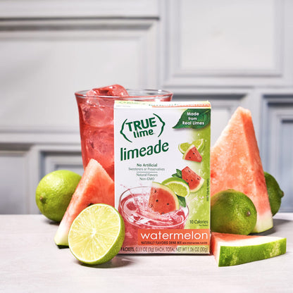 True Citrus True Lime Watermelon Aqua Fresca, 10 Count (Pack of 12)