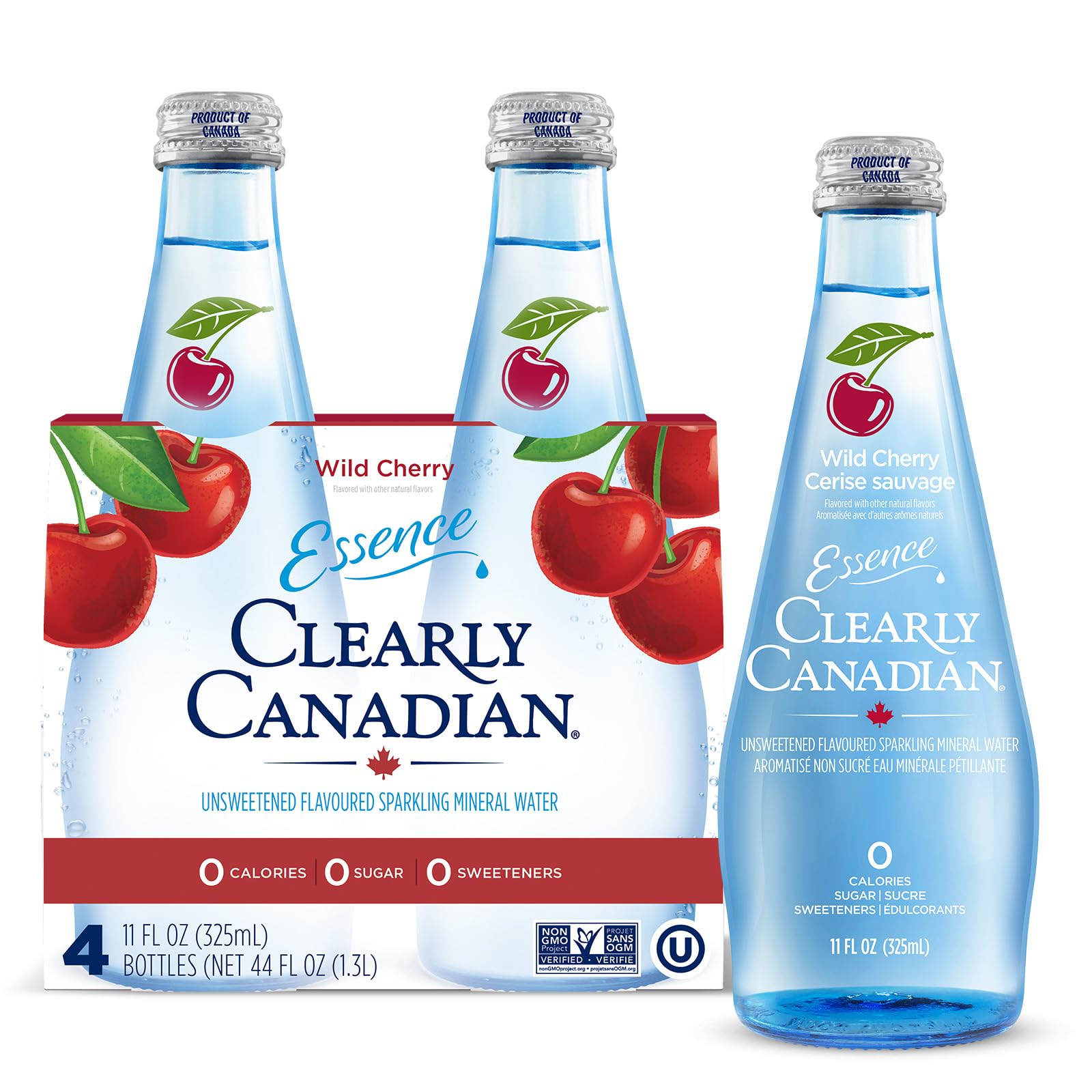 Clearly Canadian Essence Wild Cherry Flavored Sparkling Mineral Water ...